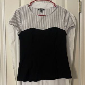 Express Small Black and White Blouse